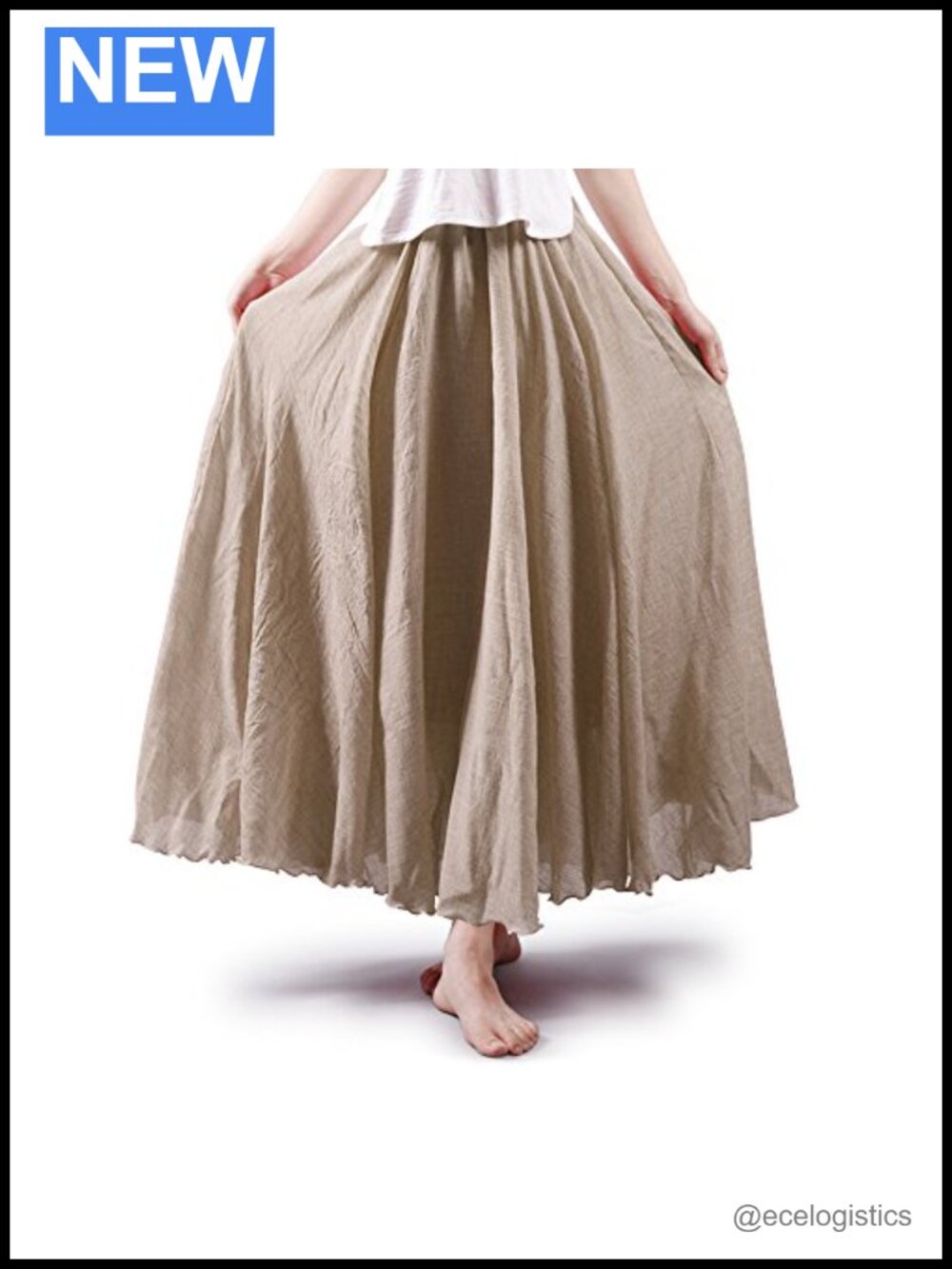 Boho Cotton Maxi Skirt Flowy A-Line Long Skirt Women